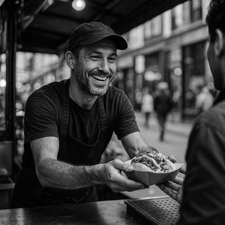 Street Food Dining Eating Togetherness Cheerful Lifestyle Concept