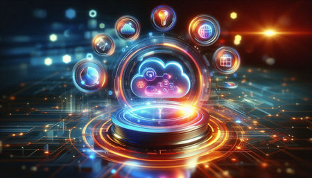 Cloud computing concept 3D rendering elements of this image furnished by NASA