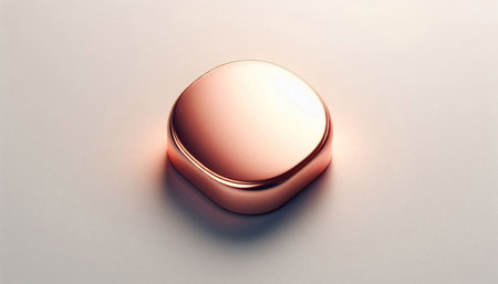 3d rendering of a copper button isolated on a white background.