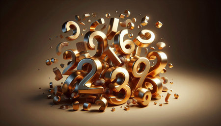 Infinite numbers. 3d illustration. 3d rendering of numbers