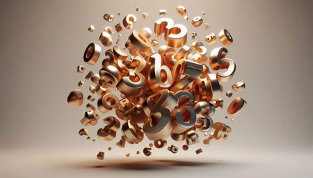 3d rendering of a lot of numbers in the form of an explosion