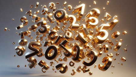 3d rendering of digital numbers 0 to 9. High resolution image.