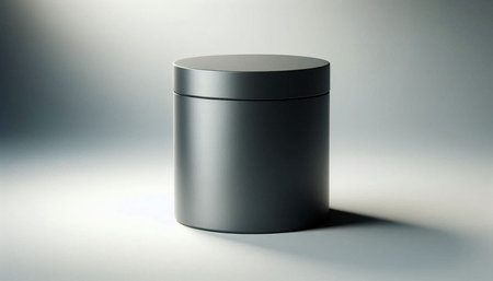 Black cosmetic jar on a white background. 3d rendering. Mock up.
