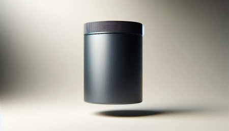 Cosmetic cream bottle on a gray background. Close-up.