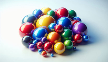 Colorful balls on a white background. 3d render illustration.