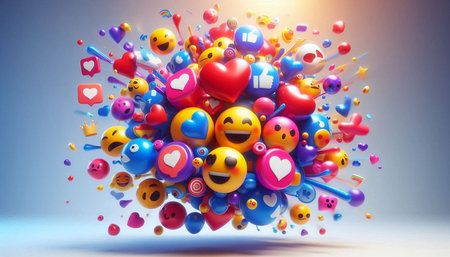 Social media concept. 3D illustration. Social network. Social media.