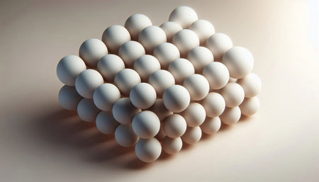 Pyramid of white balls on a white background. 3d render