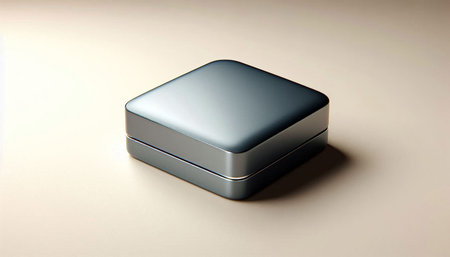 Black box on a white background, 3d render, square image