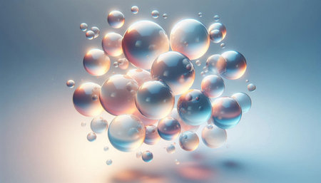 Abstract background with colorful bubbles. 3d rendering, 3d illustration.