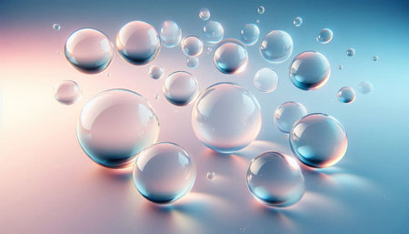 Bubbles on a blue background. 3d rendering, 3d illustration.