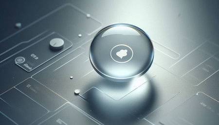 3d rendering of a crystal ball with a label on the screen