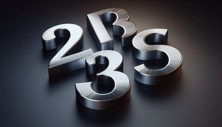 New Year 2013. 3D illustration. Silver metal numbers on black background.