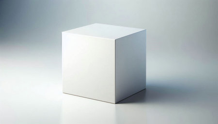 Blank cube on white background, 3d rendering. Computer digital drawing.