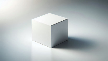 White box on a white background, 3d rendering. Computer digital drawing.