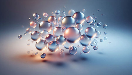Bubbles in water. Abstract background. 3D rendering.