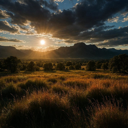 Sunset in the Grand Teton National Park, Wyoming, USA