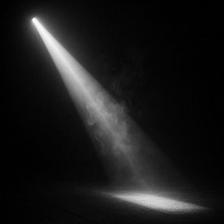 Spotlight on a dark background. 3D rendering. Computer digital drawing.の写真素材