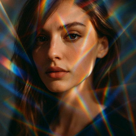 Portrait of a beautiful girl with long hair on a dark background