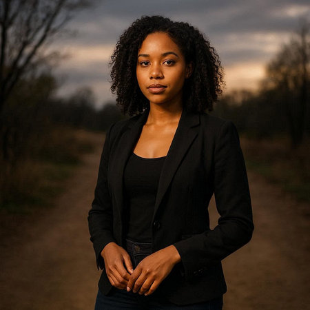 Portrait of a beautiful young african american woman outdoor.