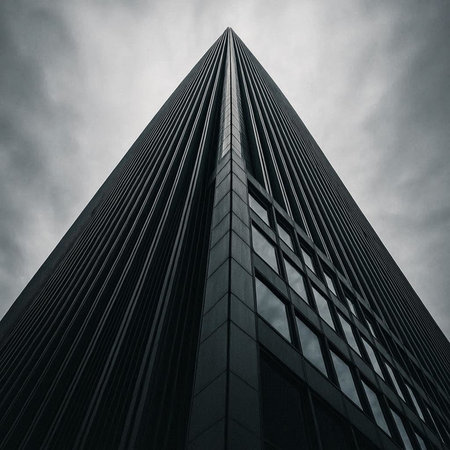 Low angle view of a skyscraper in New York City, USA.