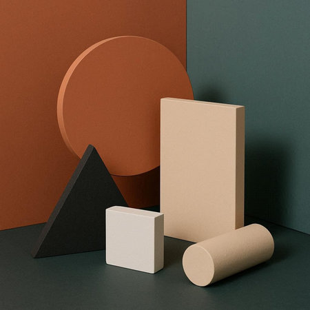 3d render of abstract geometric forms. Minimalist background.