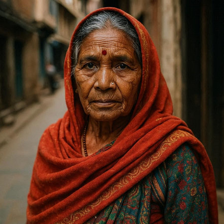 Portrait of an old womanの写真素材