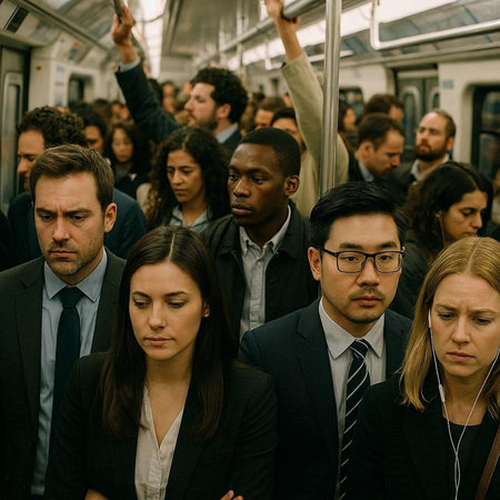 Passengers in Paris Metro. Paris Metro is the world's largest metro network.の写真素材
