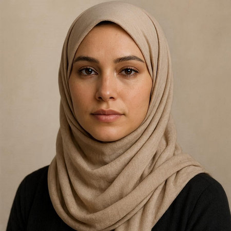 Portrait of a young muslim woman wearing a headscarf