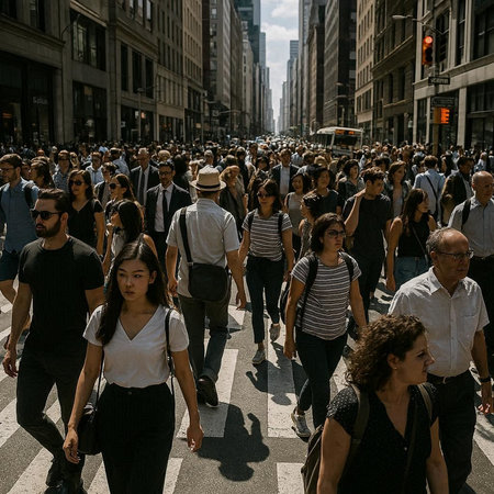 Thousands of people walk in the streets of Milan. Milan is the capital and largest city of Italy.