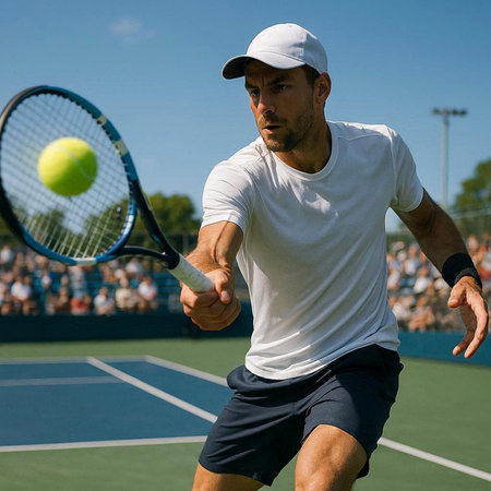 Professional tennis player Andy Murray practices for 2019 US Open at Billie Jean King National...