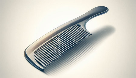Comb on a white background. Shallow depth of field. Toned.