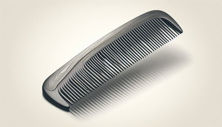 Black comb isolated on white background. 3D illustration. Top view.