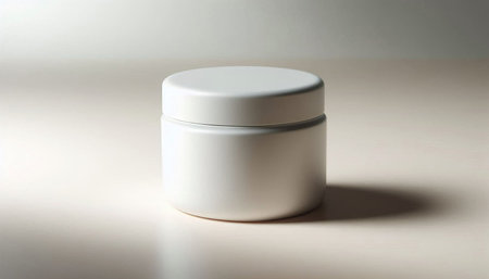 Cream jar on a white background. Cosmetics for face.