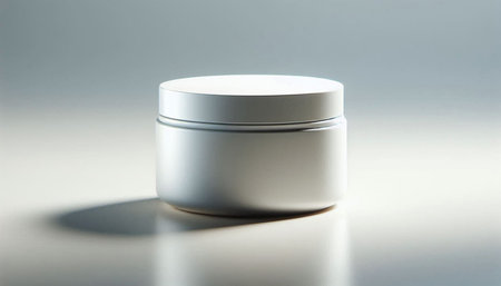 White cosmetic cream jar on a white background. 3d rendering.の写真素材