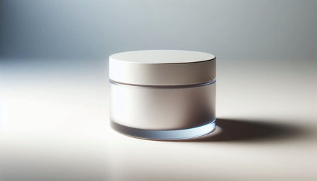 3d render of cosmetic cream container on the white background with shadowの写真素材