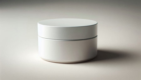 White cosmetic container on a white background. Mockup for design.