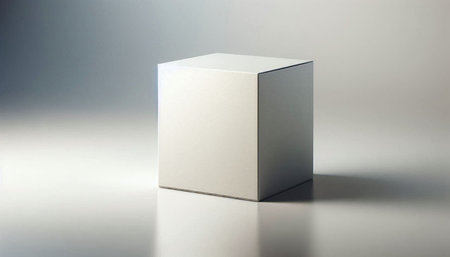 White box on a gray background. 3d rendering, mock up