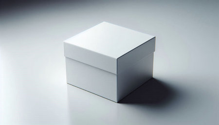 White box on a white background. 3d rendering. Computer digital drawing.の写真素材