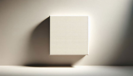 White box on the wall, 3d rendering. Computer digital drawing.の写真素材