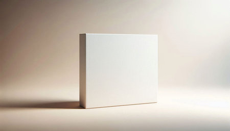 Blank white box mockup on light background. 3D rendering