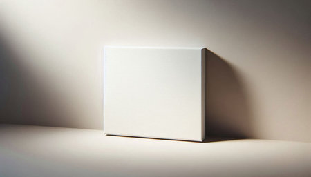 Blank white box mockup on light background. 3D rendering