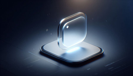 Smartphone icon on the screen. 3d illustration. Technology concept