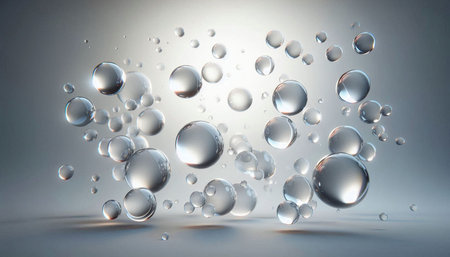 Bubbles floating in the air on a white background. 3d rendering