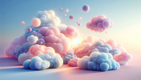 3d rendering of colorful clouds in the sky. 3d illustration.