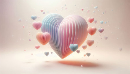 3d rendering of valentine's day abstract background with hearts