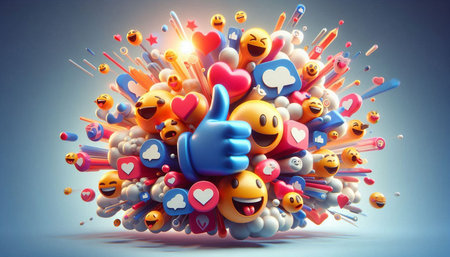 Social media, likes and followers. 3D illustration. 3D rendering