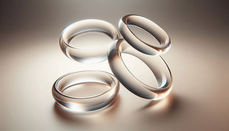Wedding rings on a white background. 3d illustration.