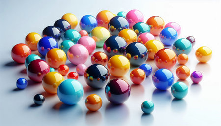 Colorful balls on a white background. 3d render illustration.