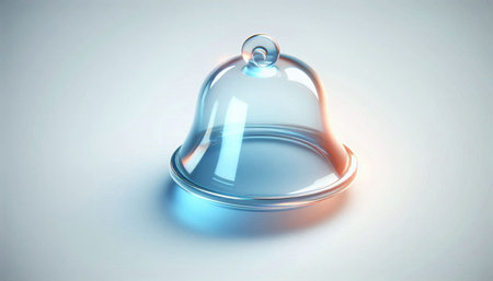 3d rendering of a bell on a white background with light reflection