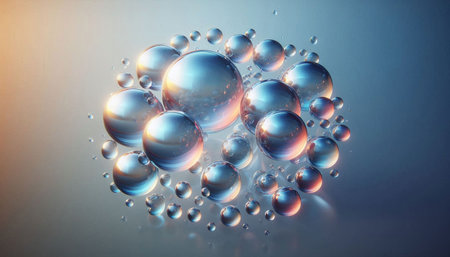 Bubbles in water. Abstract background. 3D rendering.